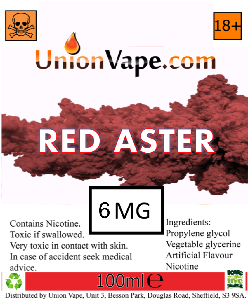 Red Aster E-Liquid 6mg | Union DIY | Union Vape